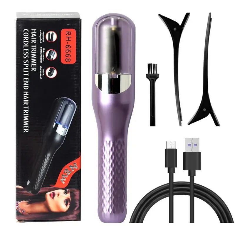 1 Pc Automatic Electric Hair Clipper, 2 in 1 Hair Edge Control Multi-Functional Type C Rechargeable Hair Split End Clipper