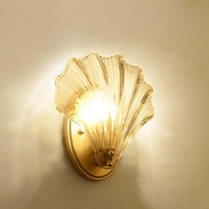 Musling Væglampe i Messing & Glas