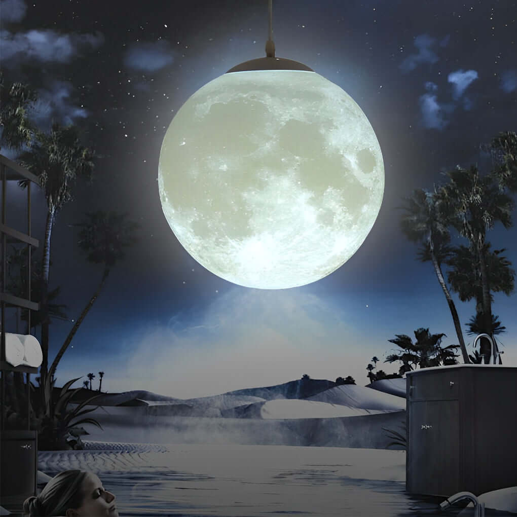 Dæmpbar 3D Måne Pendellampe