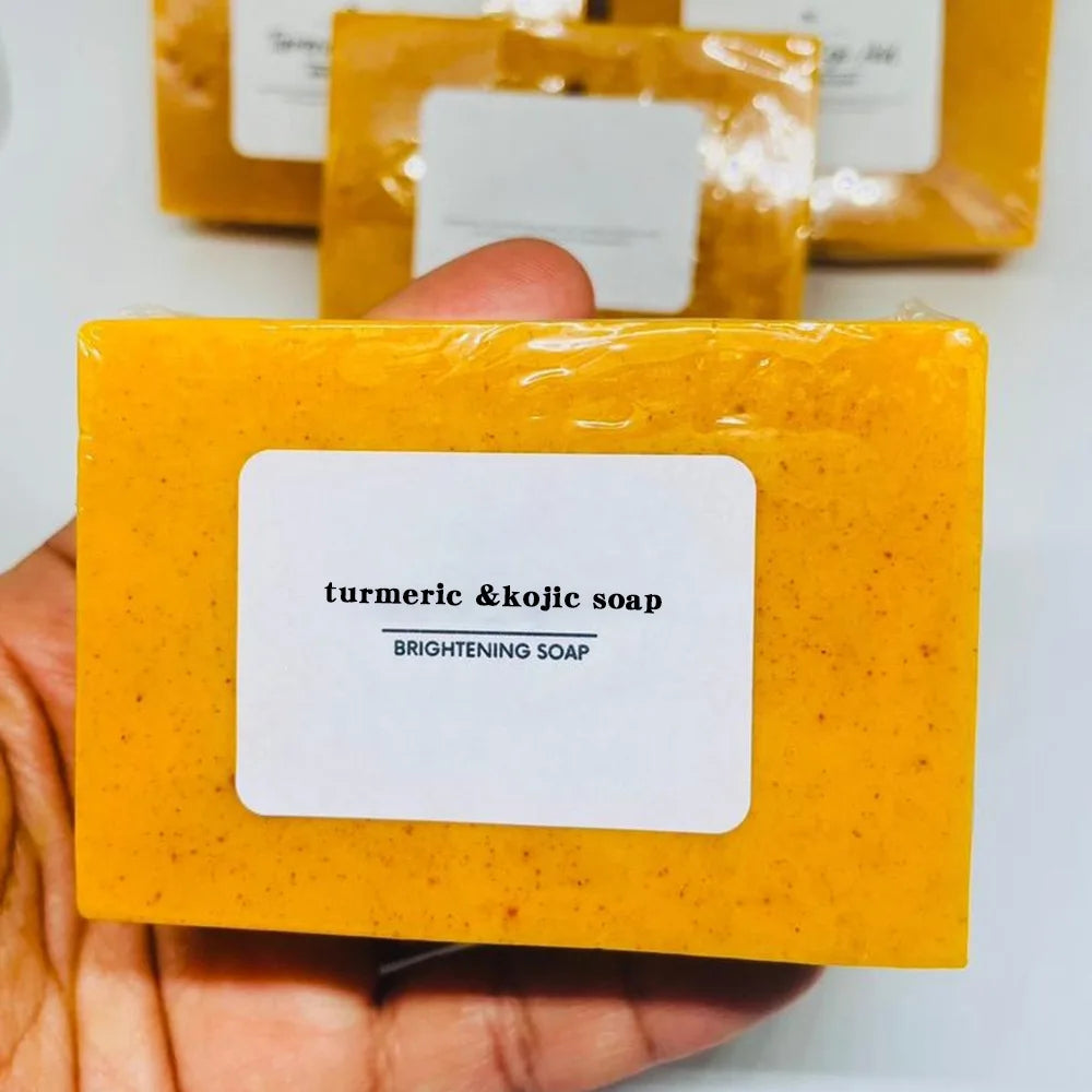 Turmeric Kojic Acid Glow Soap Dark Spot Acne Removal Even Skin Tone Mositen Smooth Skin Deep Cleansing Handmade Soap