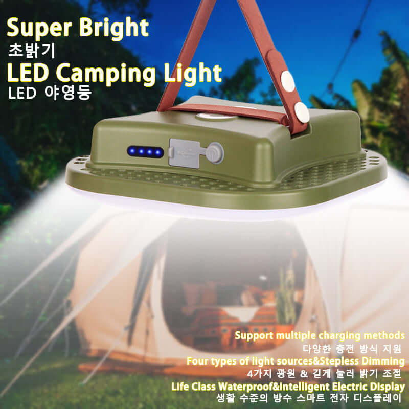 80W LED Solar Campinglampe med Magnet & Zoom