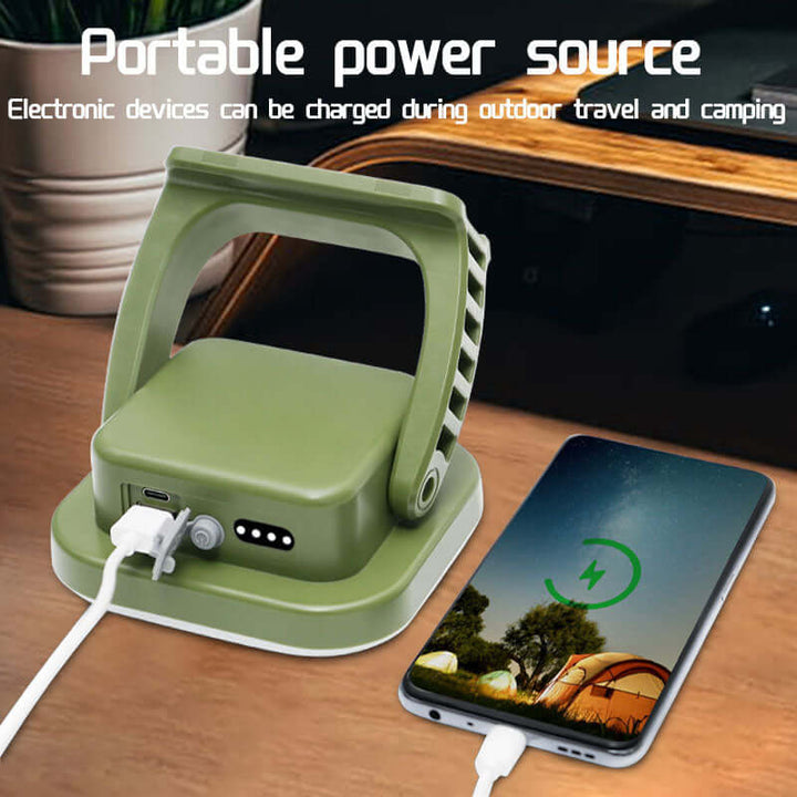 80W LED Solar Campinglampe med Magnet & Zoom