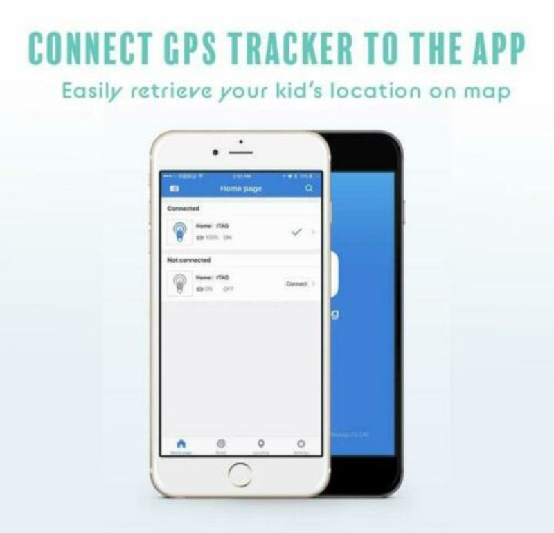 Elegant mini GPS-tracker til børn og kæledyr, let og diskret, sporing i realtid, blød gummioverflade.