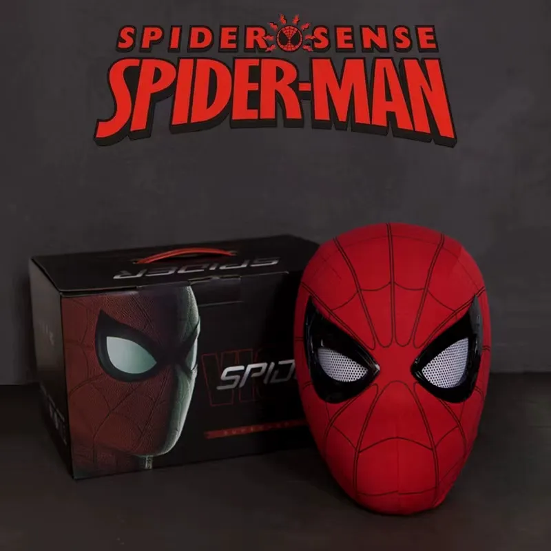 Spider-Man maske med elektriske, blinkende øjne, komfortabel for børn, ideelt cosplay-tilbehør