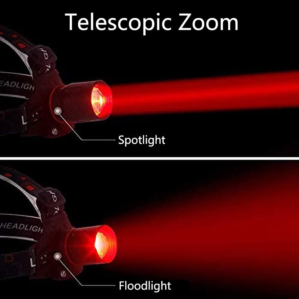 Alsidig, ergonomisk LED Pandelampe med hvidt, rødt og grønt lys, ideel til outdoor-eventyr og arbejde i mørke.